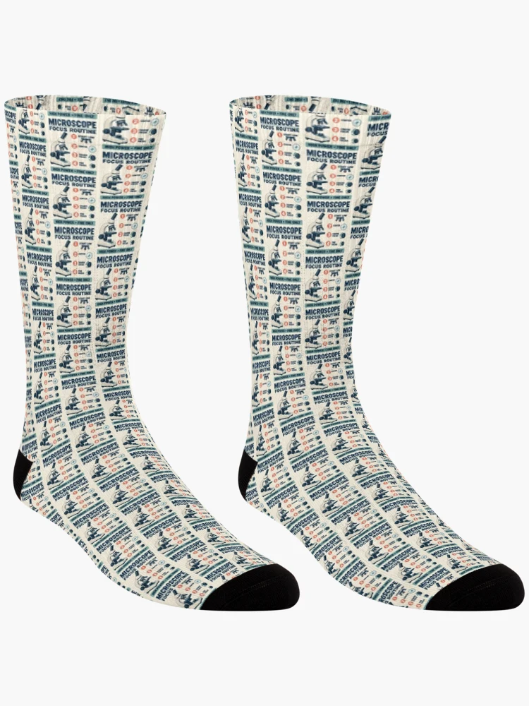 Thumbnail 3 of 5, Socks, Microscope Focus Routine Poster – Biology Lab & Science Classroom Guide designed and sold by astersgraphics.