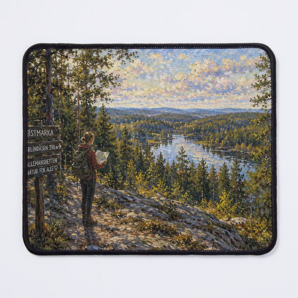 Item preview, Ostmarka, Oslo, Norway – a painting of a peaceful day in the beautiful Nordic forest. designed and sold by GalleryKauffeld.