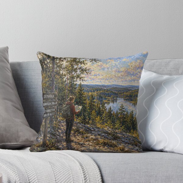 Item preview, Ostmarka, Oslo, Norway – a painting of a peaceful day in the beautiful Nordic forest. designed and sold by GalleryKauffeld.