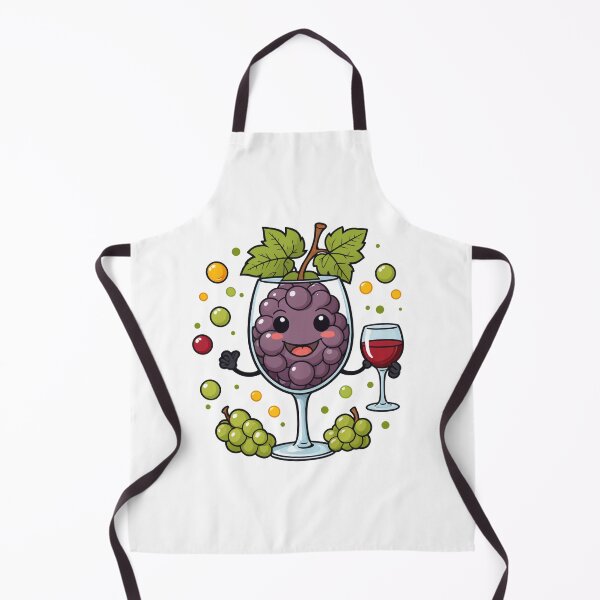 Item preview, Cute Wine Glass Character with Grapes Floating Elements Design – Wine lover gift designed and sold by michallechowicz.
