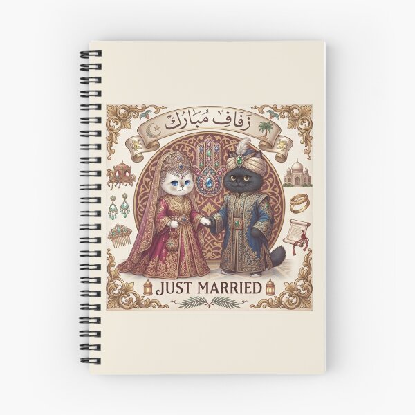 Item preview, Middle Eastern Cats Wedding "Zifaf Mubarak" Just Married Arabic Palace Design designed and sold by PetalsPaws.