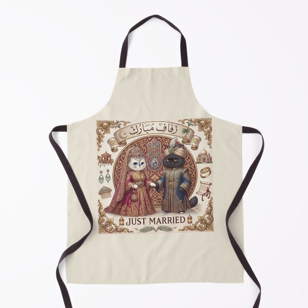 Item preview, Middle Eastern Cats Wedding "Zifaf Mubarak" Just Married Arabic Palace Design designed and sold by PetalsPaws.