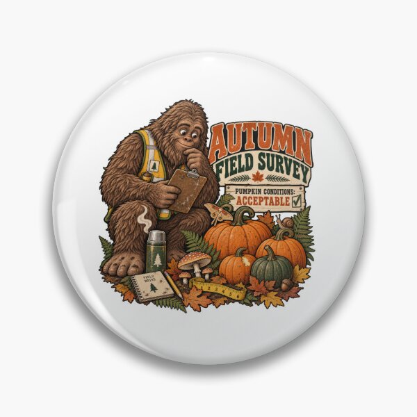 Item preview, Autumn Field Survey Bigfoot Pumpkin Inspector designed and sold by Trendy-Artistry.