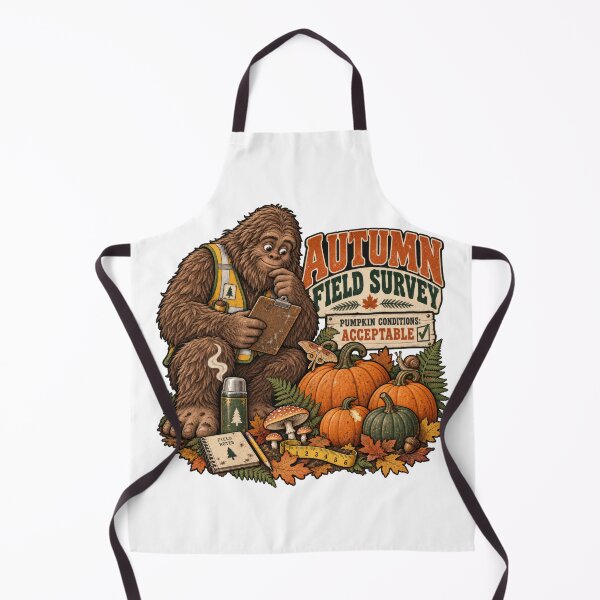Item preview, Autumn Field Survey Bigfoot Pumpkin Inspector designed and sold by Trendy-Artistry.