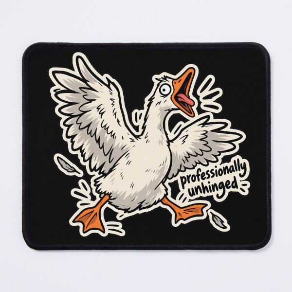 Item preview, Professionally Unhinged Goose Sticker | Funny Silly Goose Shirt | Goose Lover Gift | Chaotic Animal Tee designed and sold by Fuzzaroo.