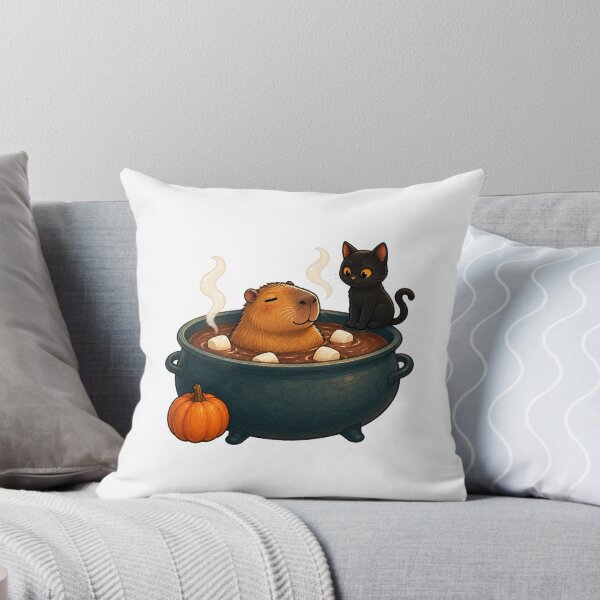 Item preview, Capybara and Black Cat Cauldron Club designed and sold by Thanat Pattern Studio.