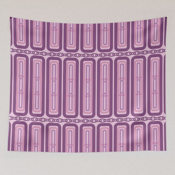 Item preview, Retro 70s purple geometric seamless pattern background designed and sold by prapapon.