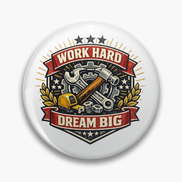 Item preview, Work Hard Dream Big – Vintage Workshop Emblem Vector Design designed and sold by mbmstores.