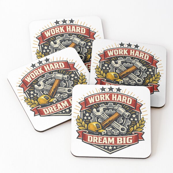 Item preview, Work Hard Dream Big – Vintage Workshop Emblem Vector Design designed and sold by mbmstores.