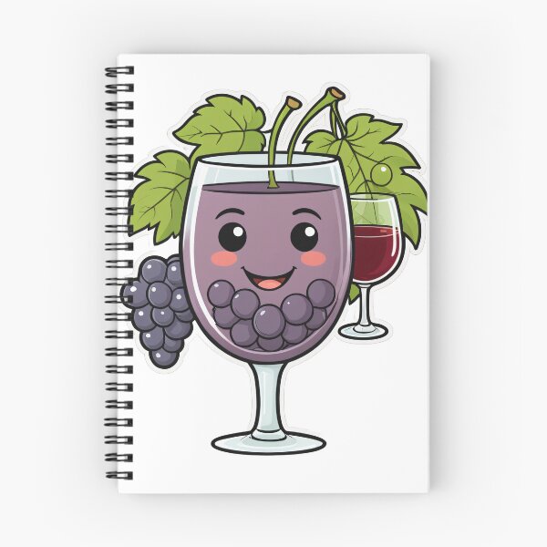Item preview, Cute Wine Glass Character with Grapes Bold Outline Minimal – Wine lover gift designed and sold by michallechowicz.
