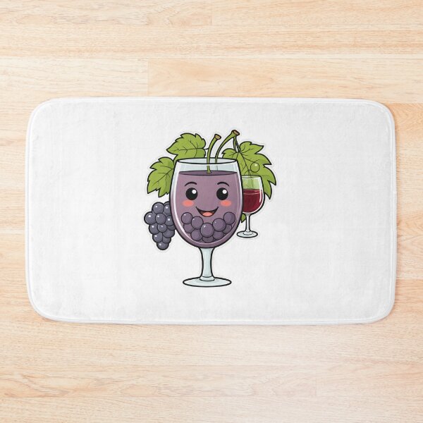 Item preview, Cute Wine Glass Character with Grapes Bold Outline Minimal – Wine lover gift designed and sold by michallechowicz.