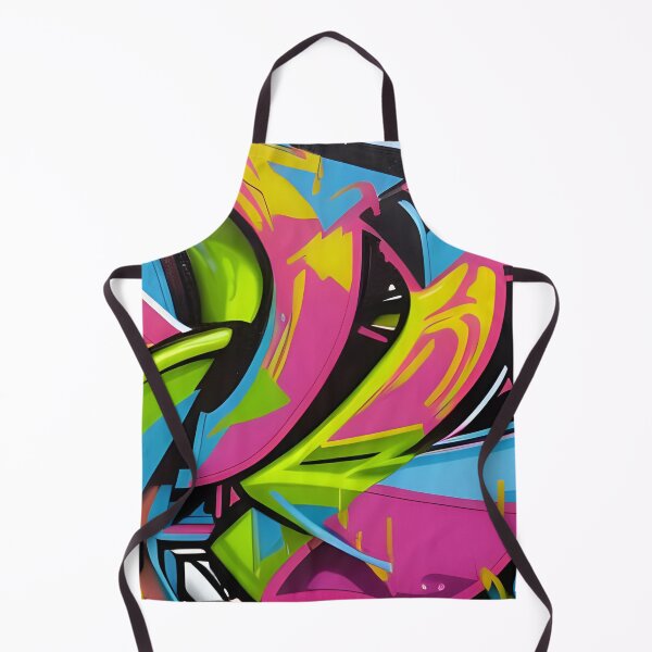 Item preview, Pink & Cyan Dynamic Flow - Lime Green Street Art Mural | 048 designed and sold by City Graffix Design Co..