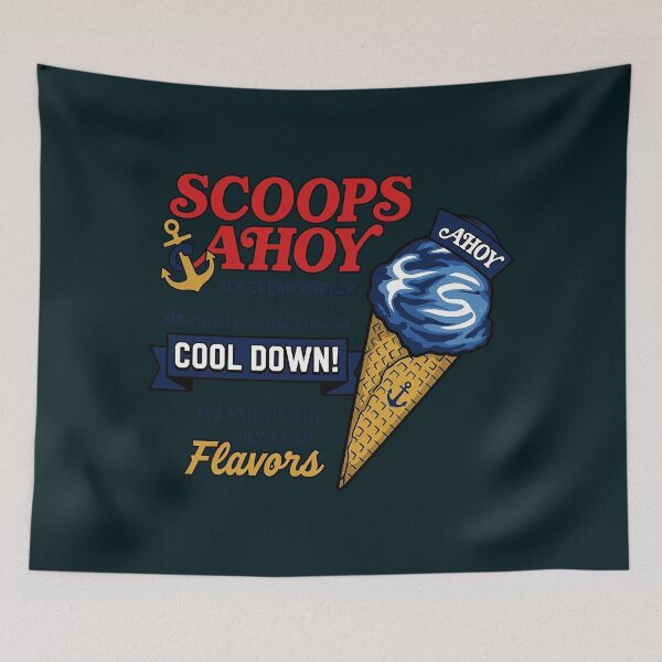 Item preview, Scoops Ahoy Ice Cream Floral Poster designed and sold by RayAndAnnShop.