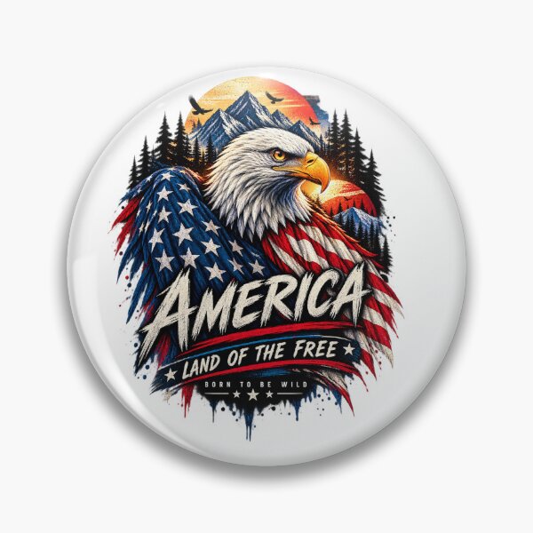 Item preview, American Eagle Land Of The Free Patriotic USA Flag T-Shirt designed and sold by HookPixelStudio.