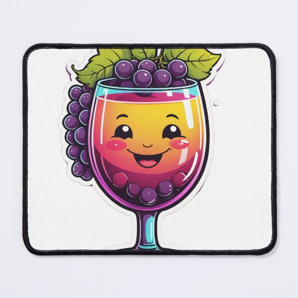 Item preview, Cute Wine Glass Character with Grapes 80s Synthwave Style – Wine lover gift designed and sold by michallechowicz.