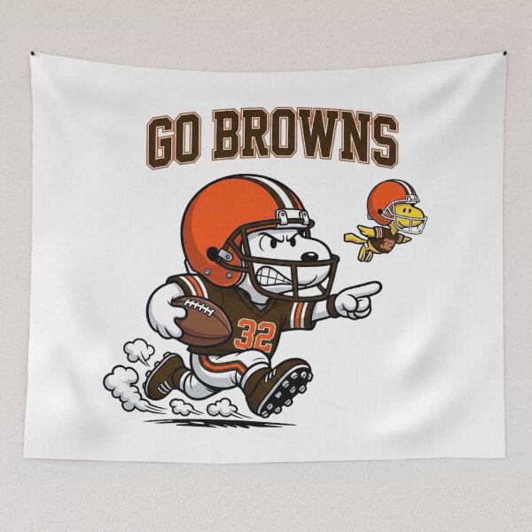 Item preview, Snoopy Go Browns Football Fan Art designed and sold by CaneufeyCip.
