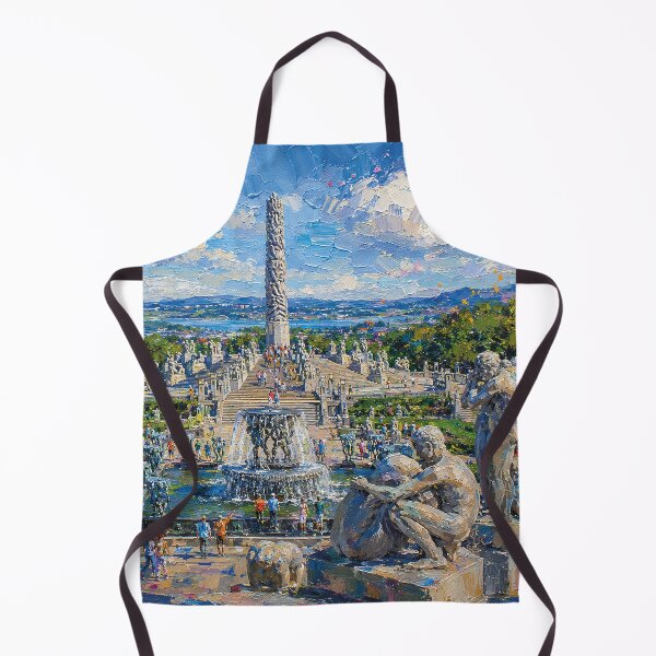 Item preview, Vigeland Park, Oslo – a painting of a beautiful summer day in this iconic Scandinavian sculpture park. designed and sold by GalleryKauffeld.