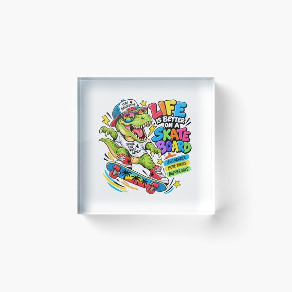Item preview, T-Rex - Life Is Better on a Skateboard designed and sold by Myra365Art.