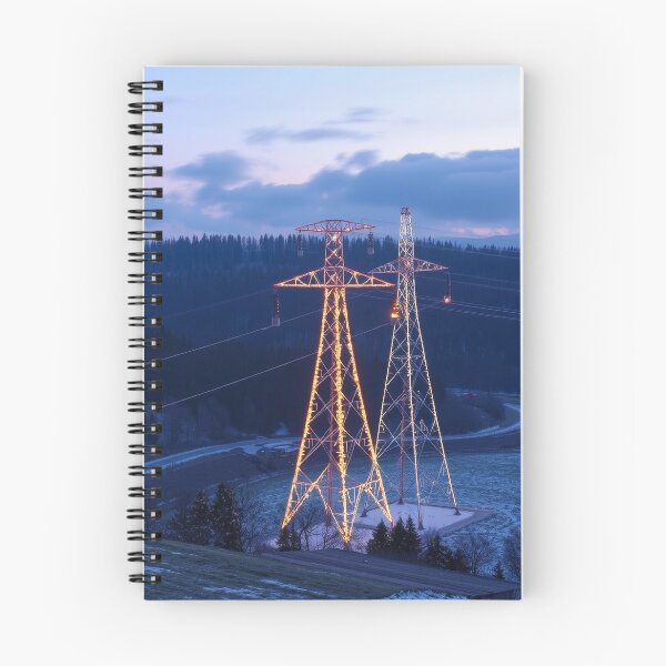 Item preview, Illuminated Power Towers Twilight Winter Landscape designed and sold by Pylon-Bureau.