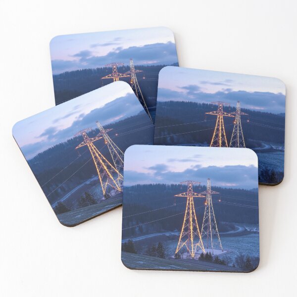 Item preview, Illuminated Power Towers Twilight Winter Landscape designed and sold by Pylon-Bureau.