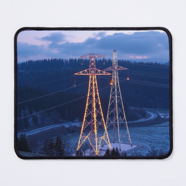 Item preview, Illuminated Power Towers Twilight Winter Landscape designed and sold by Pylon-Bureau.