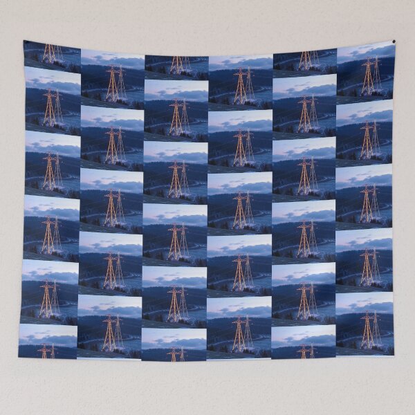 Item preview, Illuminated Power Towers Twilight Winter Landscape designed and sold by Pylon-Bureau.