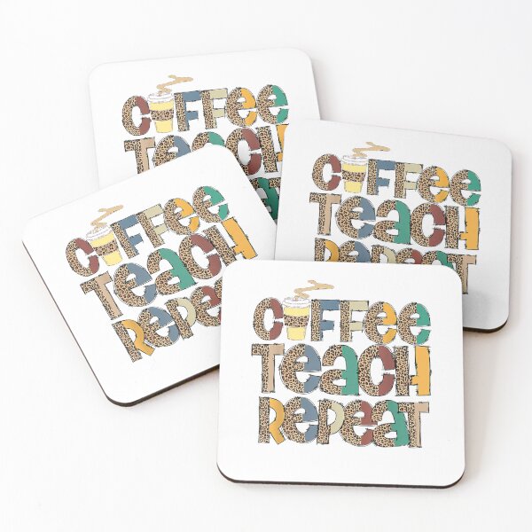 Item preview, Coffee Teach Repeat Leopard Print Back to School Teachers T-Shirt designed and sold by Cafe18.