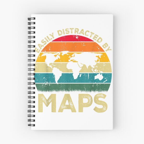 Item preview, Easily Distracted By Maps, Funny Geography Teacher T-Shirt designed and sold by Magoya Store ⭐⭐⭐⭐⭐.