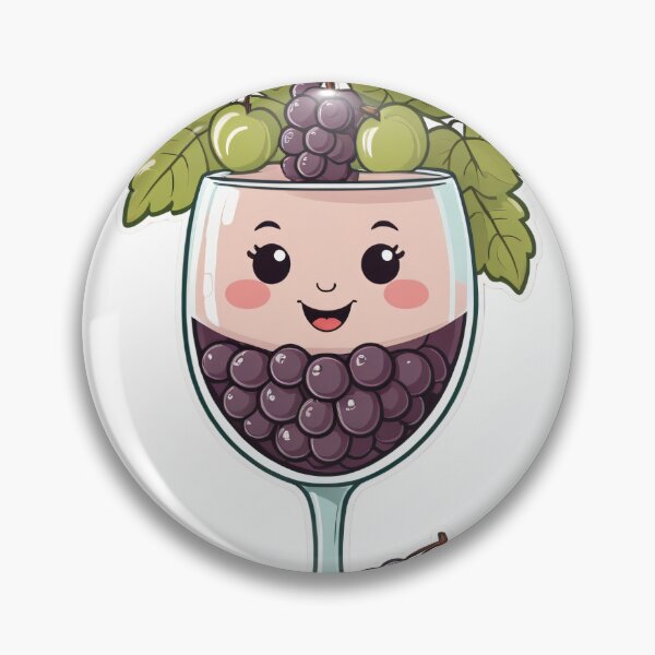 Item preview, Cute Wine Glass Character with Grapes Soft Pastel Style – Wine lover gift designed and sold by michallechowicz.