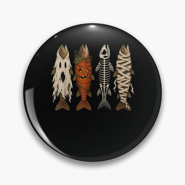 Item preview, Ghost Pumpkin Skeleton Mummy Trout Funny Halloween Fishing  designed and sold by MatherFisher.