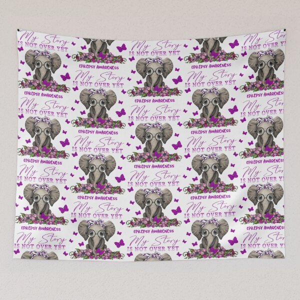 Item preview, Cute Elephant My Story Is Not Over Yet Epilepsy Awareness designed and sold by FinleyFamilyDes.