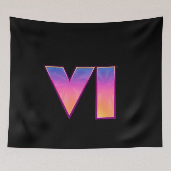 Item preview, Neon Roman Numeral VI Palm Tree Logo - Synthwave Smartphone Wallpaper designed and sold by Billy Morfo™.