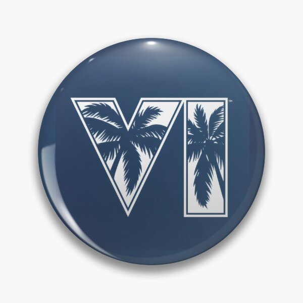 Item preview, Navy Blue Roman Numeral VI Palm Tree Logo - Minimalist Coastal Gaming Emblem designed and sold by Billy Morfo™.