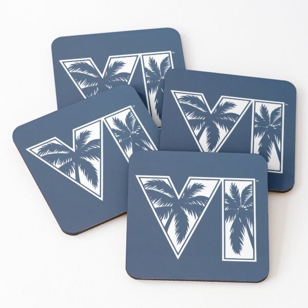 Item preview, Navy Blue Roman Numeral VI Palm Tree Logo - Minimalist Coastal Gaming Emblem designed and sold by Billy Morfo™.