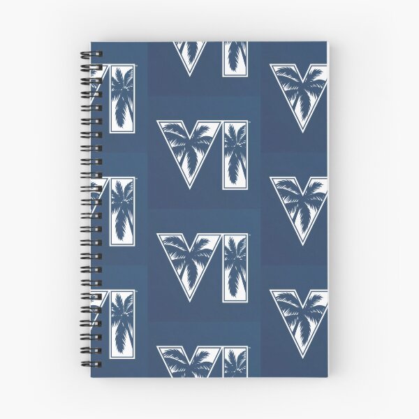 Item preview, Navy Blue Roman Numeral VI Palm Tree Logo - Minimalist Coastal Gaming Emblem designed and sold by Billy Morfo™.