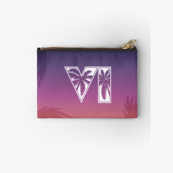 Item preview, Sunset Synthwave Roman Numeral VI - Tropical Palm Desktop Wallpaper designed and sold by Billy Morfo™.