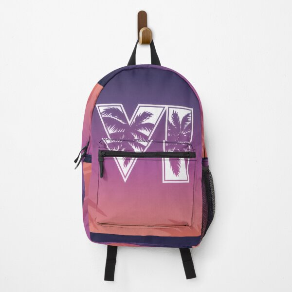 Item preview, Sunset Synthwave Roman Numeral VI - Tropical Palm Desktop Wallpaper designed and sold by Billy Morfo™.