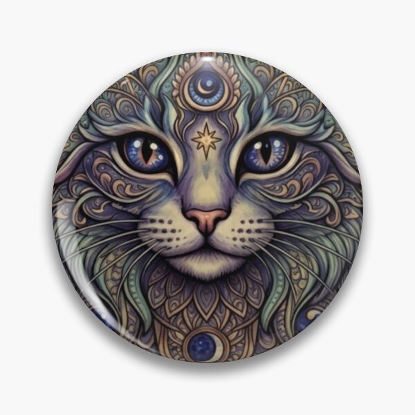 Item preview, Cosmic Celestial Mandala Cat Artwork designed and sold by Mindworx21.