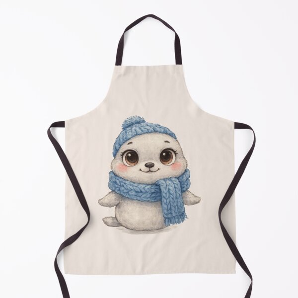 Item preview, Cute Baby Seal in Blue Scarf and Hat – Whimsical Watercolor Ocean Animal. designed and sold by SaraSumi.