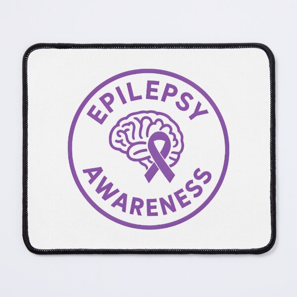Item preview, Epilepsy Awareness Badge  Purple Ribbon Brain Logo Design designed and sold by FinleyFamilyDes.