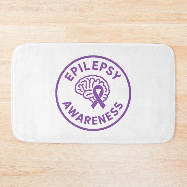 Item preview, Epilepsy Awareness Badge  Purple Ribbon Brain Logo Design designed and sold by FinleyFamilyDes.