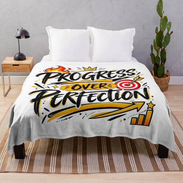 Item preview, Progress Over Perfection Motivational Growth Mindset Typography designed and sold by TibbuTees.