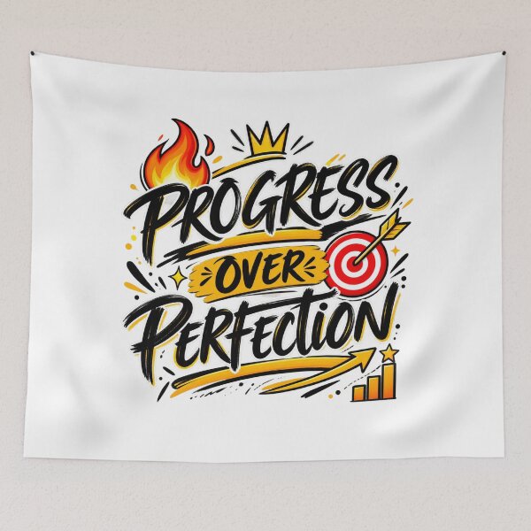 Item preview, Progress Over Perfection Motivational Growth Mindset Typography designed and sold by TibbuTees.