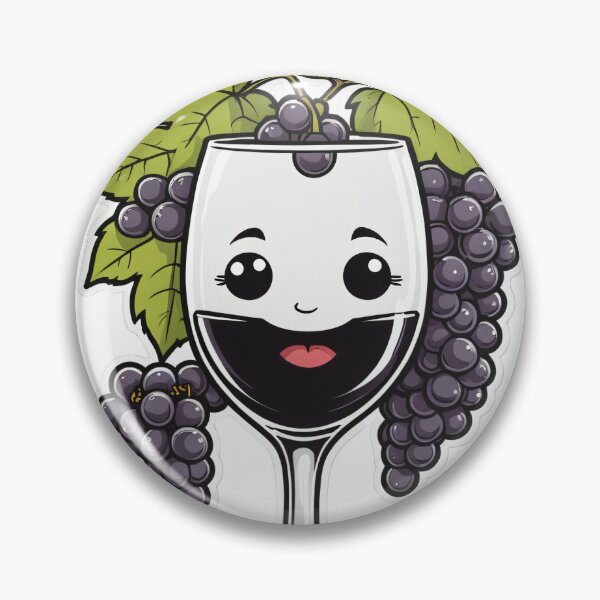 Item preview, Cute Wine Glass Character with Grapes Black and White Ink Style – Wine lover gift designed and sold by michallechowicz.
