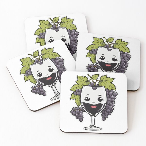 Item preview, Cute Wine Glass Character with Grapes Black and White Ink Style – Wine lover gift designed and sold by michallechowicz.