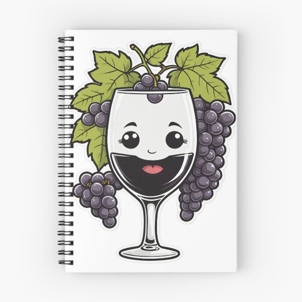 Item preview, Cute Wine Glass Character with Grapes Black and White Ink Style – Wine lover gift designed and sold by michallechowicz.