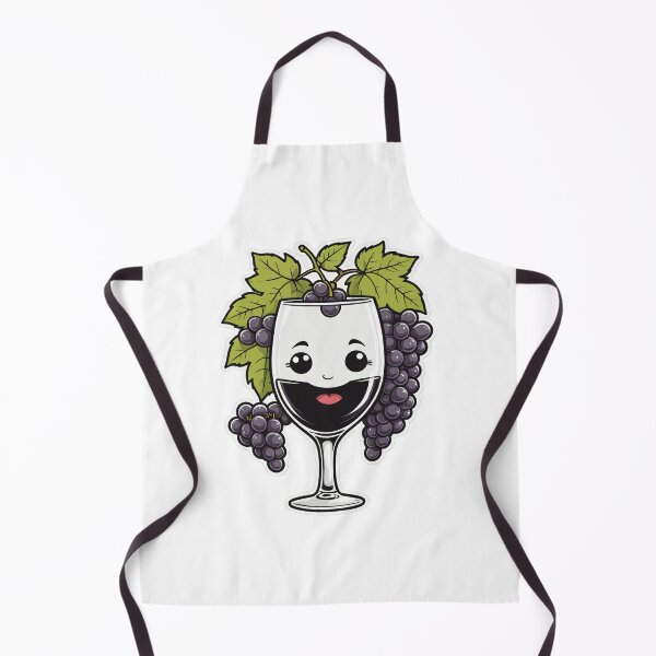 Item preview, Cute Wine Glass Character with Grapes Black and White Ink Style – Wine lover gift designed and sold by michallechowicz.