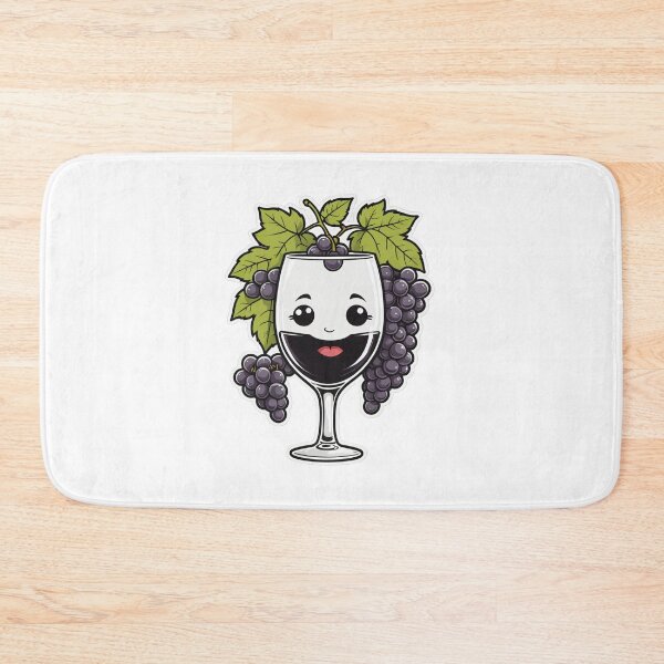 Item preview, Cute Wine Glass Character with Grapes Black and White Ink Style – Wine lover gift designed and sold by michallechowicz.
