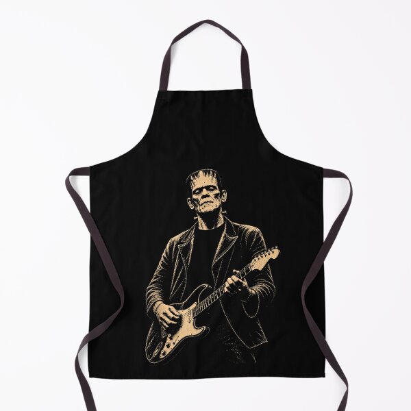 Aperçu de l'œuvre Frankenstein vintage jouant de la guitare, Halloween Frankenstein créée et vendue par MatherFisher.