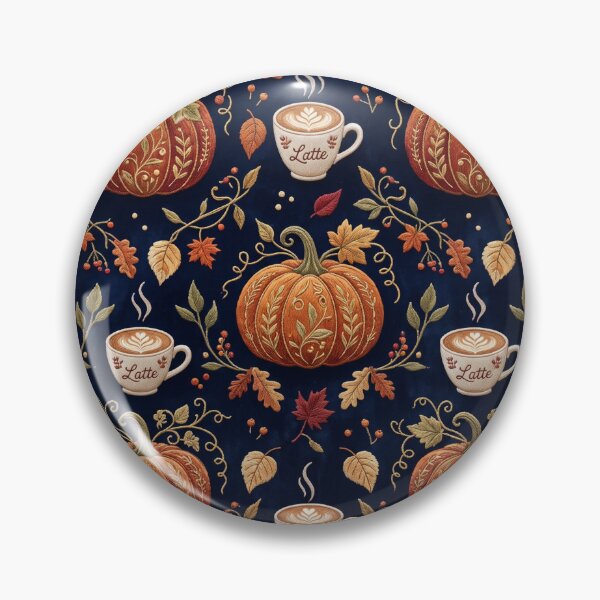 Item preview, Cozy Autumn Pumpkin Coffee Latte Seamless Pattern designed and sold by PeacefulArtUkr.
